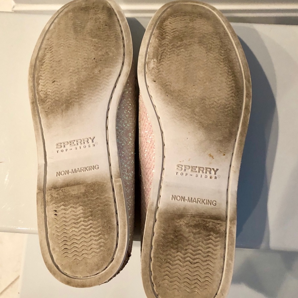 Sperry white glitter & ribbon laces shoes, sz. 9 - Picture 7 of 7